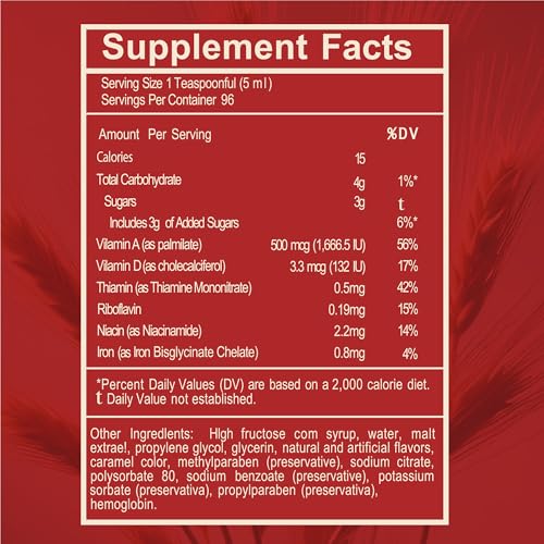 Malt and Hemoglobin Extract - Nutritional Supplement for Energy & Vitality (16 Fl Oz/Pack of 1)