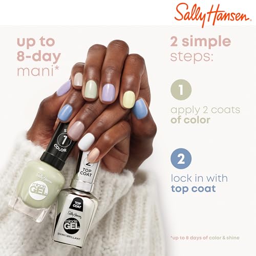 Sally Hansen Miracle Gel™, Cozy Chic Blanket Statemint, Long Lasting, Gel-Like Formula, No UV Lamp Needed, Green Nail Polish