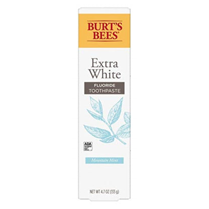 Burts Bees Extra White Mountain Mint Fluoride Toothpaste 4.7 Ounce