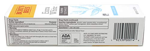 Burts Bees Extra White Mountain Mint Fluoride Toothpaste 4.7 Ounce