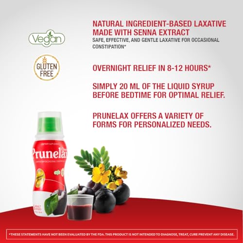 Prunelax Ciruelax Regular Strength Liquid Laxative - Gentle Relief for Occasional Constipation, Made with Natural Senna, Predictable Relief, Gluten-Free, Works in just 8 to 12 Hours - 4.05 fl oz