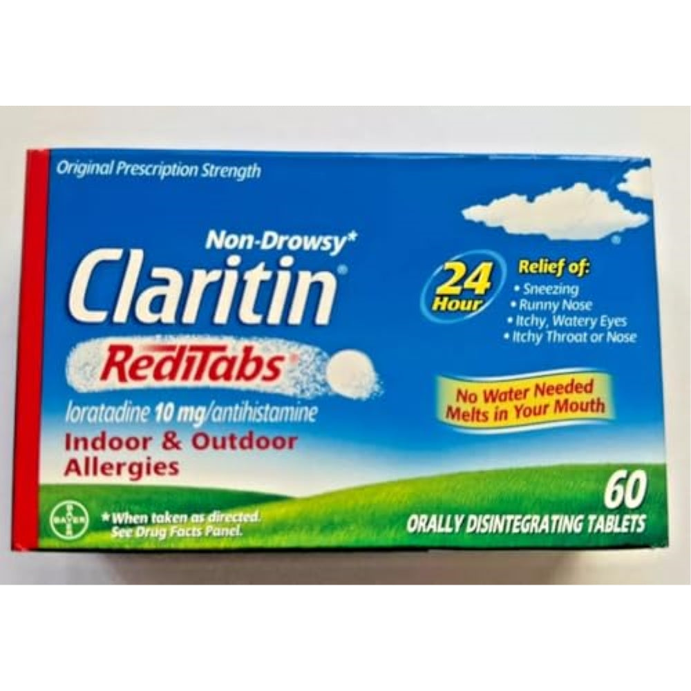 Claritin RediTabs 24 Hour Allergy Medicine, Non-Drowsy Prescription Strength Allergy Relief, Loratadine Antihistamine Tablets, 60 Count