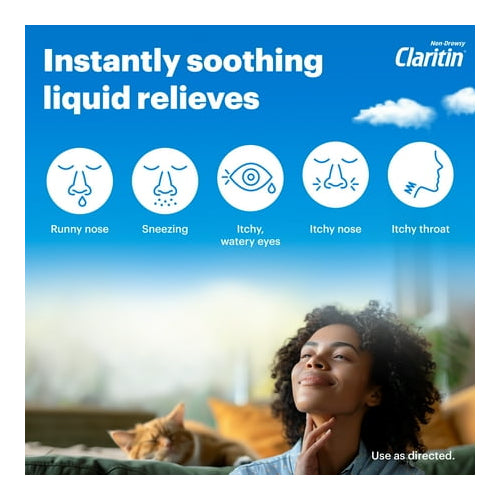 Claritin 24 Hour Non-Drowsy Loratadine Antihistamine Allergy Relief Medicine, Cooling Honey Syrup, 5 mg, 2.7 oz