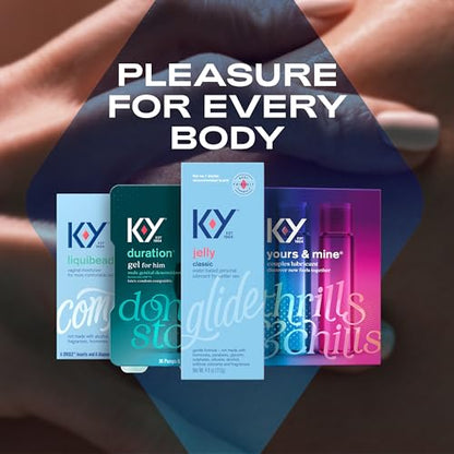 K-Y Jelly Personal Lubricant, Body-Friendly Water-Based Formula, Safe for Anal Sex, Safe to Use with Latex Condoms. Glide into a Wetter, Better Experience Every Day. for Men, Women, Couples, 4 FL OZ