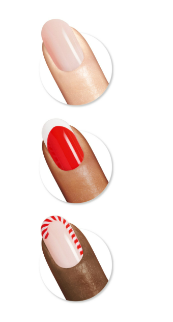 Sally Hansen Salon Effects® Perfect Manicure, Santa Sweetie, Press On Nails, Non-Damaging Adhesive Tabs, File, and Alcohol Pad Included