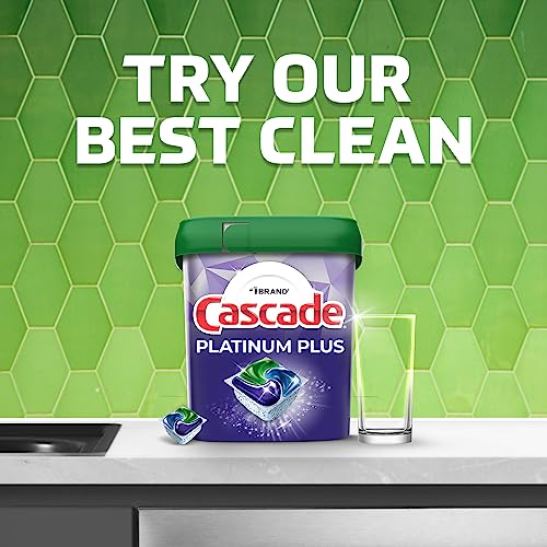 Cascade Platinum Dishwasher Pods, ActionPacs Dishwasher Detergent with Dishwasher Cleaner Action, Fresh Scent, 36 count(Packaging May Vary)
