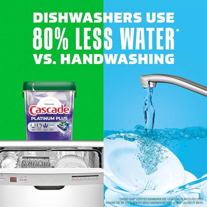 Cascade Platinum Dishwasher Pods, ActionPacs Dishwasher Detergent with Dishwasher Cleaner Action, Fresh Scent, 36 count(Packaging May Vary)