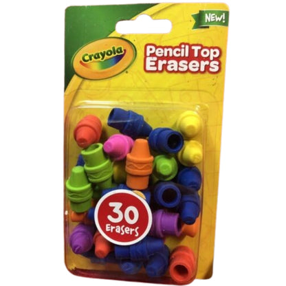 Crayola Crayon Tip Pencil Top Erasers 30 count package New