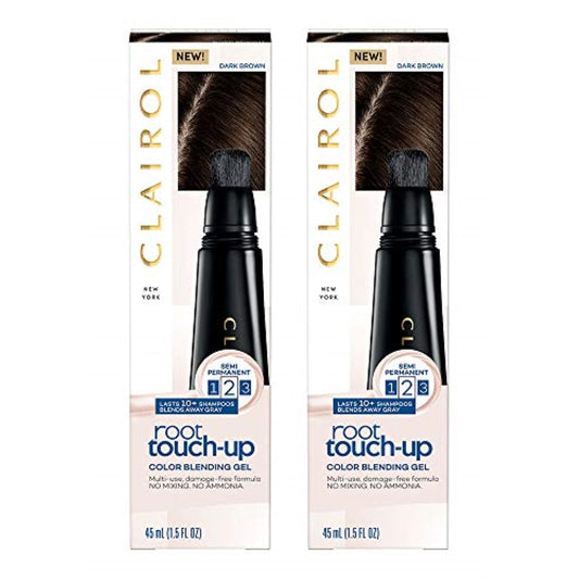 Clairol Root Touch-Up Semi-Permanent Hair Color Blending Gel, 4 Dark Brown, 2 Count