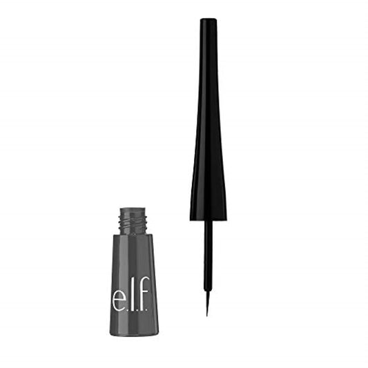 e.l.f. Liquid Eyeliner, High-pigment Liquid Eyeliner With Extra-Fine Brush Tip, Easy Glide Smudge-proof Formula, Charcoal