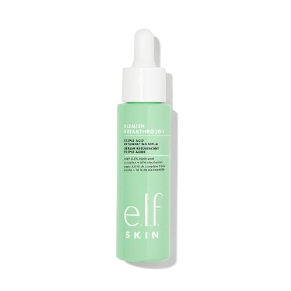 e.l.f. SKIN Blemish Breakthrough Triple-Acid Resurfacing Serum, Hydrating Night Serum For Fighting Blemishes, Helps Improve Skin Tone & Texture