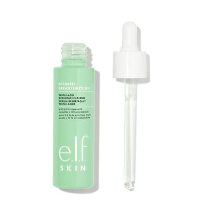 e.l.f. SKIN Blemish Breakthrough Triple-Acid Resurfacing Serum, Hydrating Night Serum For Fighting Blemishes, Helps Improve Skin Tone & Texture