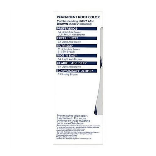 Clairol Root Touch-Up Nice'n Easy Permanent Hair Dye, 6A Light Ash Brown, Hair Color, 1 Kt