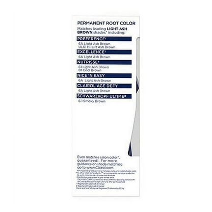 Clairol Root Touch-Up Nice'n Easy Permanent Hair Dye, 6A Light Ash Brown, Hair Color, 1 Kt