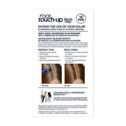 Clairol Root Touch-Up Nice'n Easy Permanent Hair Dye, 6A Light Ash Brown, Hair Color, 1 Kt