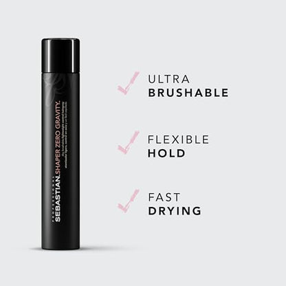Sebastian Professional Shaper Zero Gravity Hairspray | Brushable-Lightweight, Flexible Hold | 10.6 oz