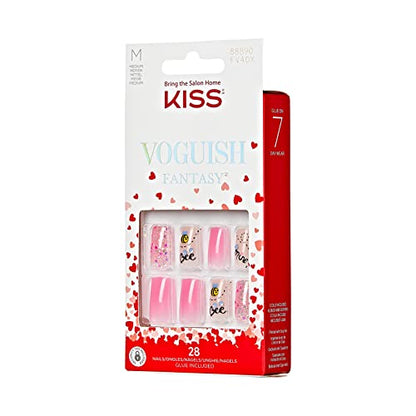 KISS Voguish Fantasy Valentine’s Day Fake Nails, ‘Crush’, 28 Count