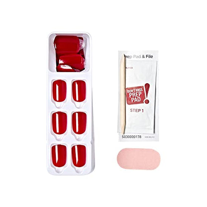 Impress Color Press-On Manicure Limited Edition Valentine Nails, ‘Stuck Together’, 30 Count, Red, Short, 3.0 Ounce