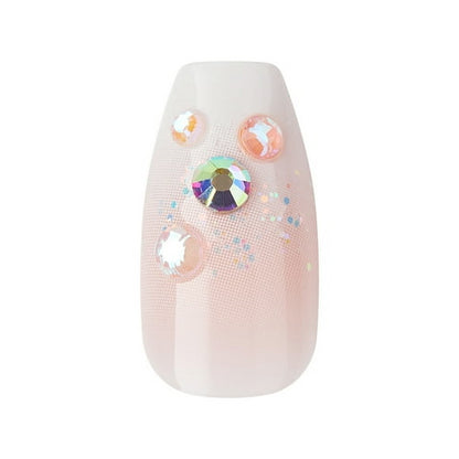 KISS Voguish Fantasy Holiday Press-On Nails, Warm Hugs, White, Medium Length, Almond Shaped, 28 Ct.