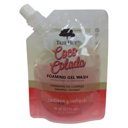 Tree Hut Coco Colada Foaming Gel Wash (Radiant + Refresh) 3.3 fl oz Travel, Pack of 4