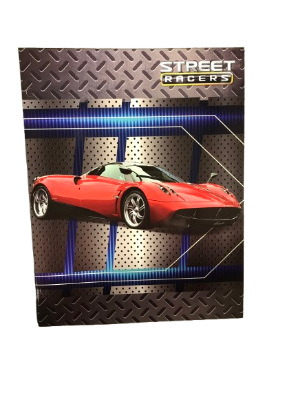 Street Racer, Two-Pocket Portfolios Folders, Pack of 4, Assorted designs