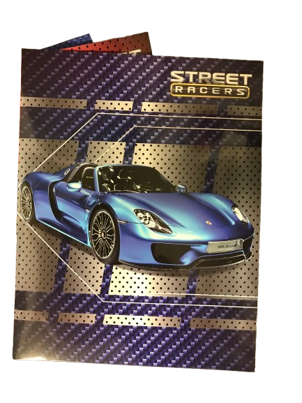 Street Racer, Two-Pocket Portfolios Folders, Pack of 4, Assorted designs