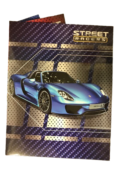 Street Racer, Two-Pocket Portfolios Folders, Pack of 4, Assorted designs