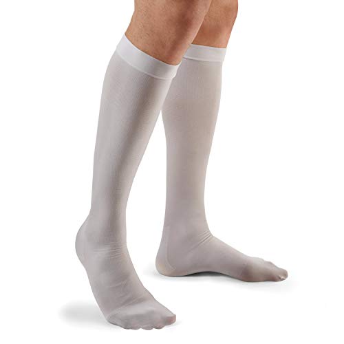 FUTURO Anti-Embolism Knee Length Stockings, Large Regular, White, Moderate (18 mm/Hg)