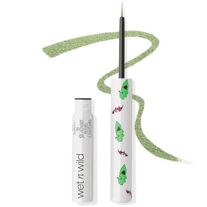 wet n wild Nightmare Before Christmas Liquid Eyeliner, Semi-Sheer Buildable Glitter Formula, Richly Pigmented Color, Flexible Precision Brush for Easy Application, Cruelty-Free - Dare to Play