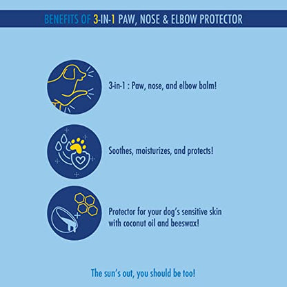 Banana Boat Dog Paw Balm – 3 in 1 Soother Moisturizer and Protector for The Dog Nose Paw and Elbow, Used for Sun Protection, Moistures Dry Noses and Paws, Great Skin Soother for Dogs Sensitive Skin