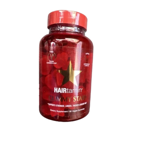 HAIRtamin Vegan Gummy Stars Hair Vitamins | Non-GMO | All Natural Biotin Hair Vitamin Gummies to Maintain Healthy Hair Skin & Nails | Multivitamin Supplement