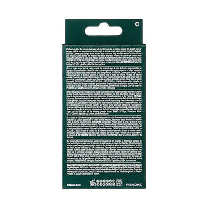 KISS Voguish Fantasy Glue-On Nails, Stockings, Red, Medium Size, Square Shape, 28 Nails, 2g glue, 1 Manicure Stick, 1 Mini File