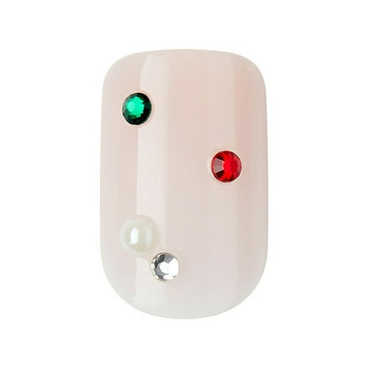 KISS Voguish Fantasy Holiday Press-On Nails, Marshmallow, Nude, Short Length, Square Shaped, 28 Ct.