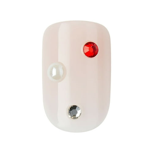 KISS Voguish Fantasy Holiday Press-On Nails, Marshmallow, Nude, Short Length, Square Shaped, 28 Ct.