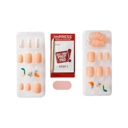 KISS imPRESS Press-On Nails, 'Tropical Vibes', 30 Count