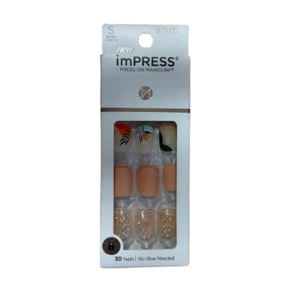 KISS imPRESS Press-On Nails, 'Tropical Vibes', 30 Count