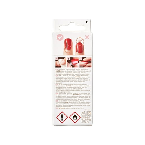 KISS imPRESS Limited Edition Holiday Short Squoval Press-On Nails, Red,30 Pieces