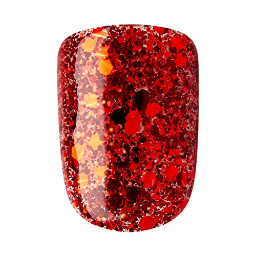 KISS imPRESS Press-On Manicure Limited Edition Valentine Nails, ‘Crazy Over You’, 30 Count Red IM82X