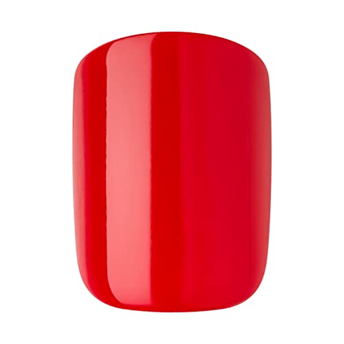 KISS TOM BACHIK x imPRESS Press-On Manicure Nail Kit, Style "Candy Couture" Short Square Red Press-On Nails, Includes Prep Pad, Mini Nail File, Cuticle Stick, & 30 Fake Nails