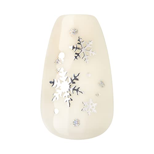 KISS TOM BACHIK x imPRESS Press-On Manicure Nail Kit, Style "Celebration" Medium Coffin White French Press-On Nails, Includes Prep Pad, Mini Nail File, Cuticle Stick, & 30 Fake Nails