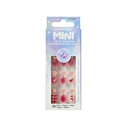 KISS imPRESS Holiday Press on Nails, Oh So Cute, Pink, Kids Squoval, 20 Count