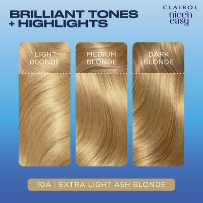 Clairol Nice'n Easy Permanent Hair Dye, 10C Extra Light Cool Blonde Hair Color, Pack of 1 - Packaging May Vary