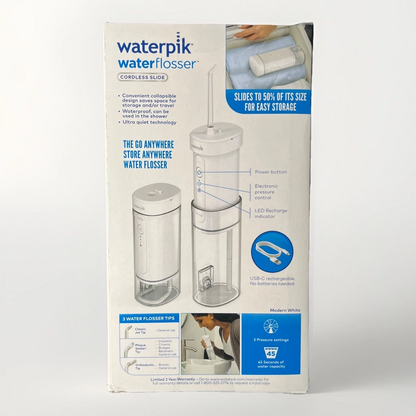 Waterpik Modern White Cordless Slide Water Flosser 1 ea