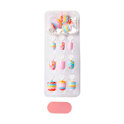 KISS imPRESS Mini Press-On Nails Manicure for Kids, Spring Nail Art, Polka Dot Design, Beginner Nail Art Set with Nail File & 20 Fake Nails