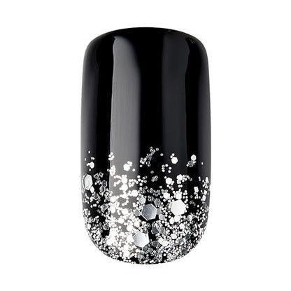 imPRESS imPRESS Design Press-On Nails, Wishlist, Black, Medium Size, Squoval Shape, 30 Nails, Prep Pad, Instructions Sheet, 1 Manicure Stick, 1 Mini File