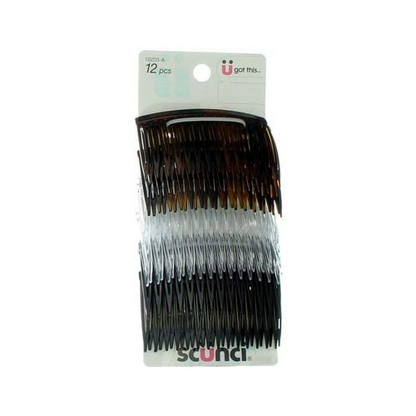 Scunci 1620303A048 Side Combs Assorted Colors 12 Count