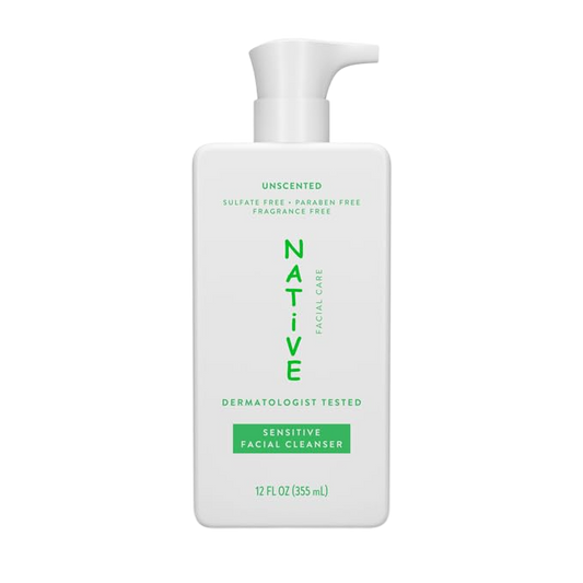 Native Sensitive Facial Cleanser, Unscented, for Sensitive Skin, 12 fl oz