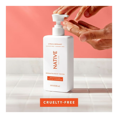 Native Brightening Facial Cleanser, for All Skin Types, Paraben Free, 12 oz