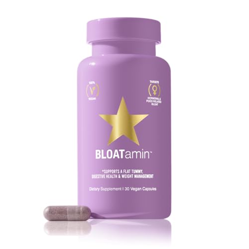 HAIRtamin BLOATamin - Vegan Synergistic Blend | Bloating Relief Supplement Capsule | Men & Women | Digestive Enzymes for Bloating Relief, Gas Stomach Pain, Water Retention, and Discomfort (1-Pack)