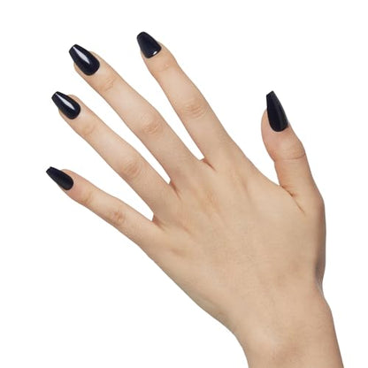 KISS imPRESS Color No Glue Mani 30 Pcs Press On Nails, Navy, Dark Blue, Medium Size, Coffin Shape, Simple Peel & Press Easy Apply, Hassel-Free Removal, Essential Tools Included